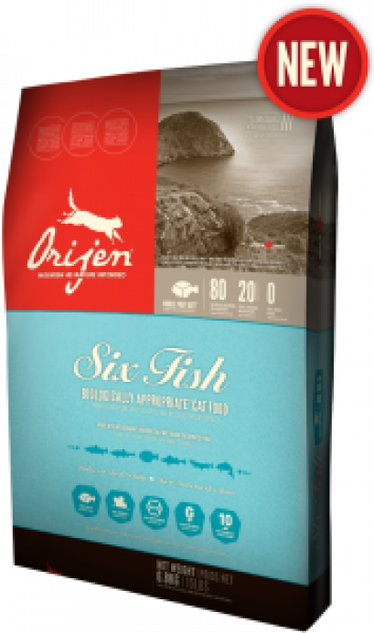 Ojiren 6 Fish Cat อาหารแมวโอริเจน สูตรปลา 6 ชนิด สำหรับแมว ขนาด 340 กรัม