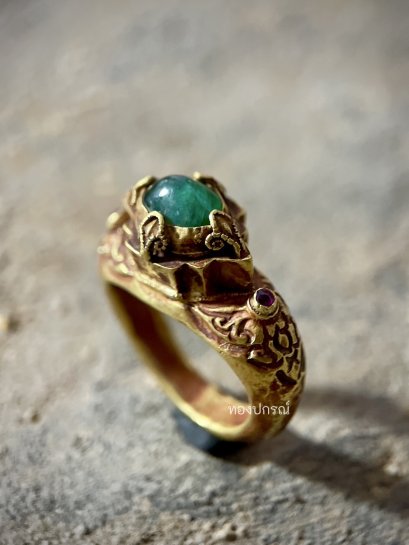 แหวนทองโบราณ หัวแหวนย่อมุม ขนาดนิ้วมือ 54