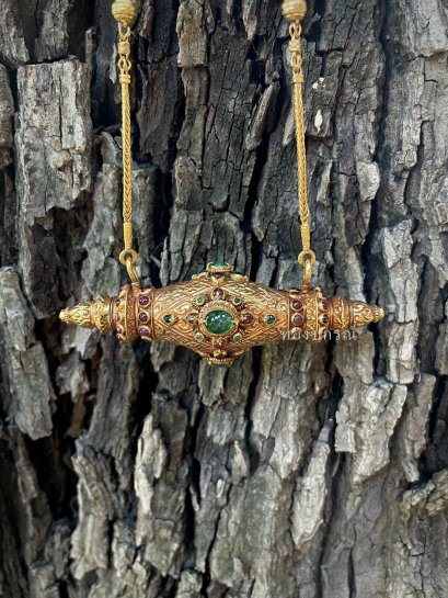 Sacred Gold Takrud Pendant with Hidden Scrolls