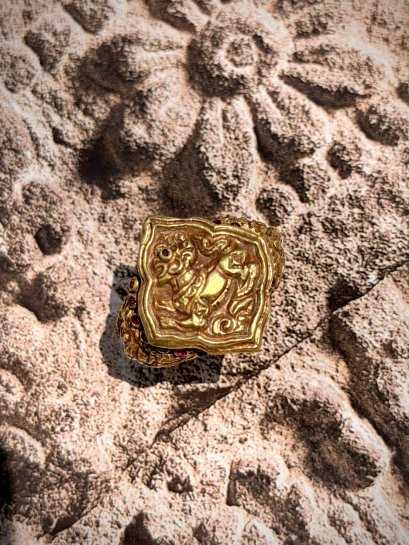 Singha Lion Ring, Antique Thai Guardian Ring