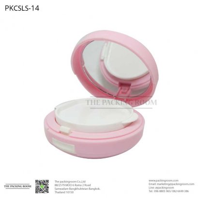 บรรจุภัณฑ์ตลับคุชชั่นสีชมพูทรงกลม