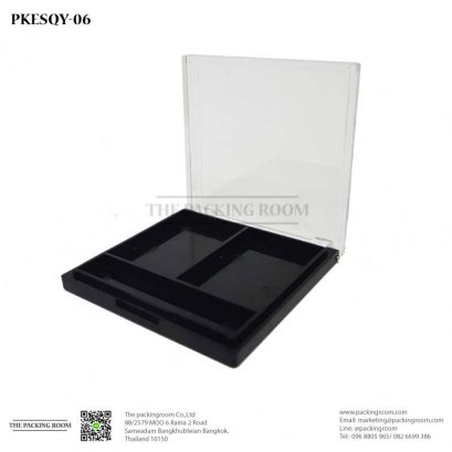 บรรจุภัณฑืตลับอายแชโดว์ทรงเหลี่ยมสีดำด้าน