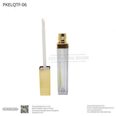 บรรจุภัณฑ์หลอดลิปจิ้มจุ่มทรงเหลี่ยมฝาทองเงา