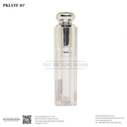 บรรจุภัณฑ์ลิปสติกสีเงินทรงเสาโรมัน