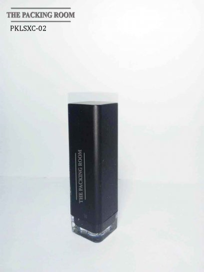 ฺBlack Square Lipstick Container with clear bottom case