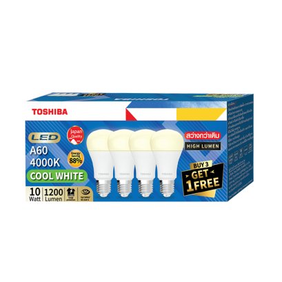 TOSHIBA LED Bulb High-Lumen Pack4 10W