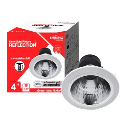 SHINING Downlight Recessed Reflection RO E27 4inch White