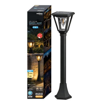 SHINING LED Solar Garden+Pole light 2 in 1 20W