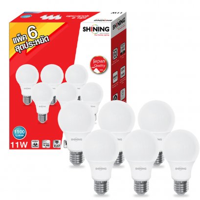 SHINING LED A Bulb 11W Pack6