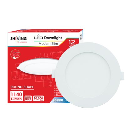 SHINING LED Downlight Modern Slim RO 12W แสง Daylight