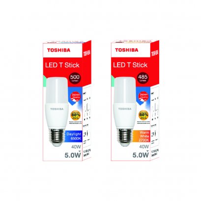 หลอดไฟ TOSHIBA LED  5 วัตต์ ขั้ว E27 (ทรงเรียว)