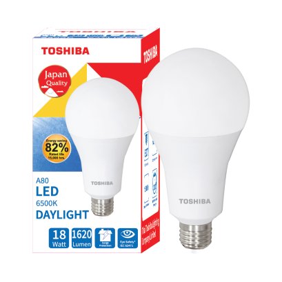 TOSHIBA LED A-Bulb A80 18W Warm White, Cool White &amp; Daylight