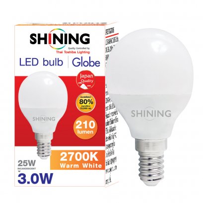 LED SHINING BULB GLOBE 3 WATT WARMWHITE E14