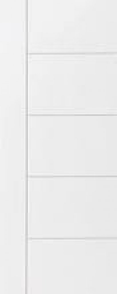 ประตู uPVC รุ่นภายนอก EXTERA สีขาว บานเรียบ เซาะร่อง 1 เส้นตรง 4 เส้นนอน