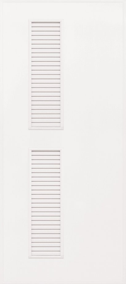 ประตู PVC สีครีม,เทา บานเรียบ เจาะเกล็ดข้าง บน-ล่าง