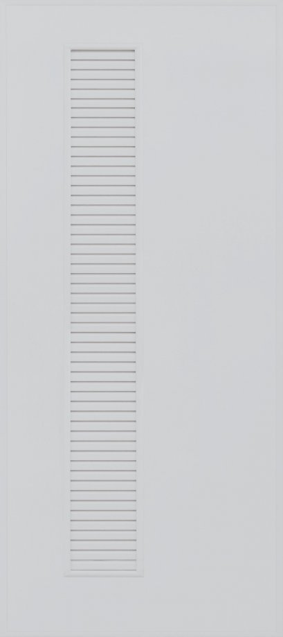 ประตู PVC สีครีม,เทา บานเรียบ เจาะเกล็ดข้าง เต็มบาน