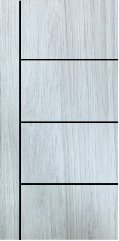 ประตู uPVC รุ่นภายใน EXTERA สี Silver Grey บานเรียบ เซาะร่อง 1 เส้นตรง 3 เส้นนอน