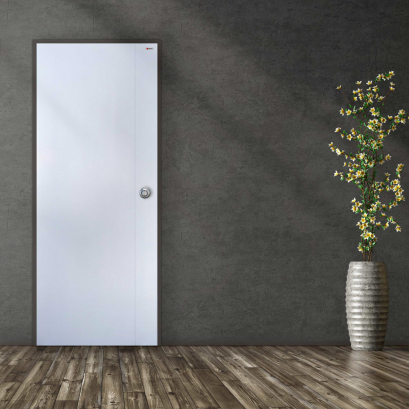 ประตู uPVC บาธติค รุ่นแผ่นเรียบเซาะร่อง BUC01