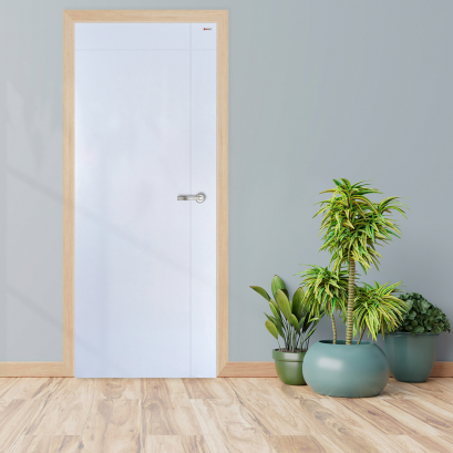 ประตู uPVC บาธติค รุ่นแผ่นเรียบเซาะร่อง BUC03