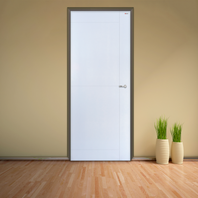 ประตู uPVC บาธติค รุ่นแผ่นเรียบเซาะร่อง BUC04