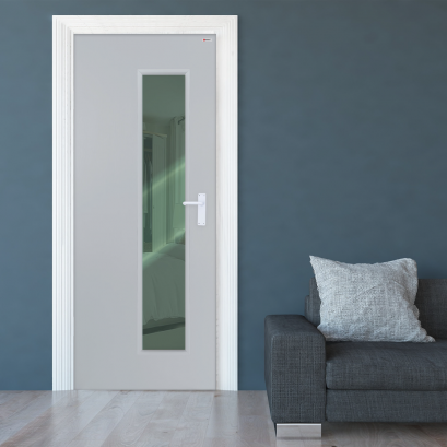 ประตู uPVC บาธติค รุ่นแผ่นเรียบมีกระจก BUG05