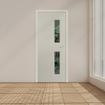 ประตู uPVC บาธติค รุ่นแผ่นเรียบมีกระจก BUG06