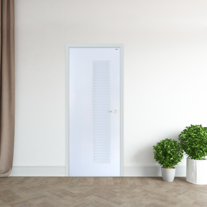 ประตู uPVC บาธติค รุ่นแผ่นเรียบมีเกล็ดระบาย BUL05