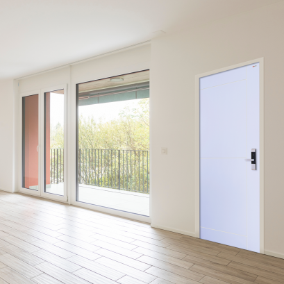 ประตู WPC รุ่นแผ่นเรียบเซาะร่อง BWC04