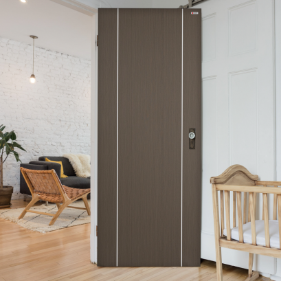 ประตู WPC รุ่นแผ่นเรียบเซาะร่อง BWC02