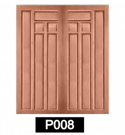 ประตูไม้จริง SIAM รุ่นบานคู่ รหัส P008