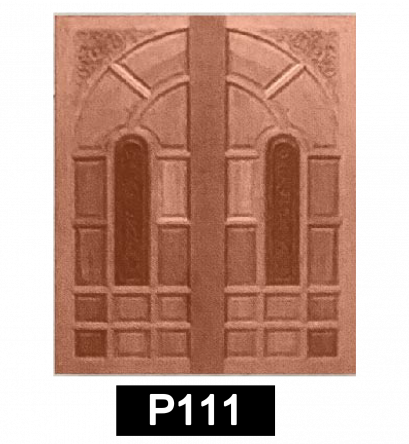 ประตูไม้จริง SIAM รุ่นบานคู่ รหัส P111