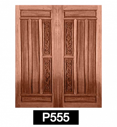 ประตูไม้จริง SIAM รุ่นบานคู่ รหัส P555