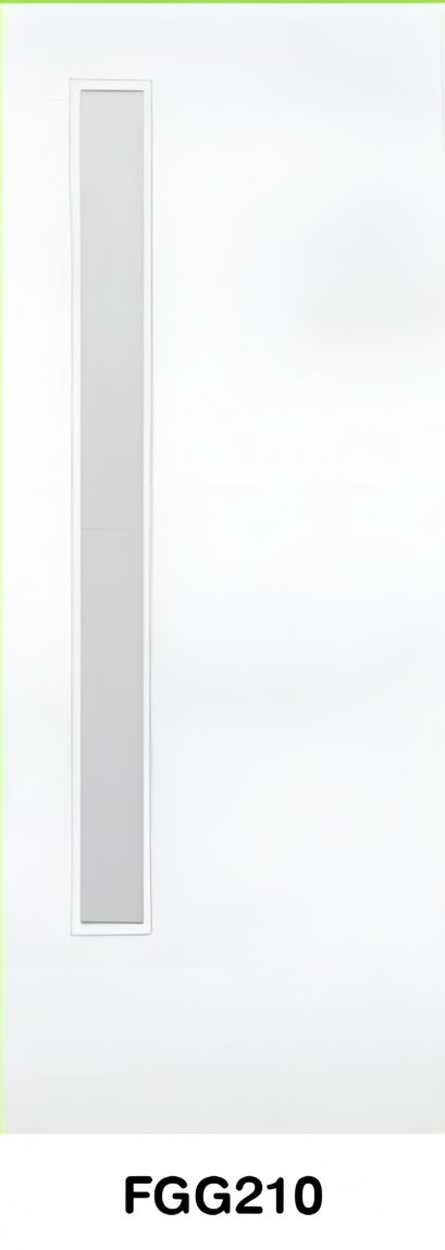 ประตู Fiber Glass Green Plastwood รุ่นกระจก (ผิวลายเสี้ยนละเอียด) สีขาว รุ่น FGG210