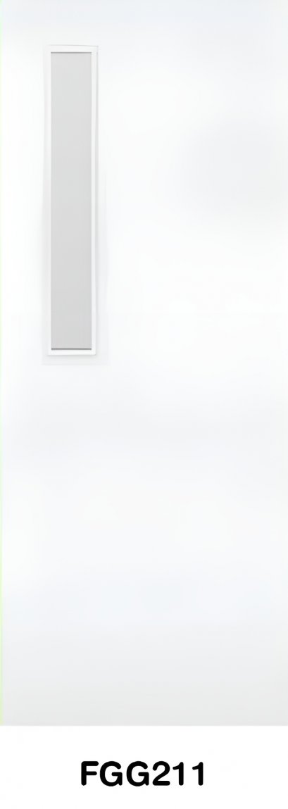 ประตู Fiber Glass Green Plastwood รุ่นกระจก (ผิวลายเสี้ยนละเอียด) สีขาว รุ่น FGG211