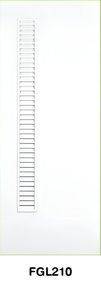 ประตู Fiber Glass Green Plastwood รุ่นเกล็ด (ผิวลายเสี้ยนละเอียด) สีขาว รุ่น FGL210