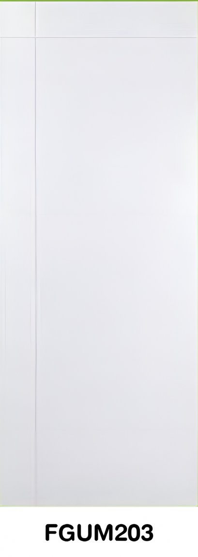 ประตู Fiber Glass Green Plastwood รุ่นเซาะร่อง (ผิวลายเสี้ยนละเอียด) สีขาว รุ่น FGUM203