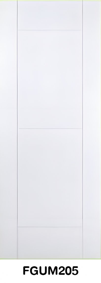 ประตู Fiber Glass Green Plastwood รุ่นเซาะร่อง (ผิวลายเสี้ยนละเอียด) สีขาว รุ่น FGUM205