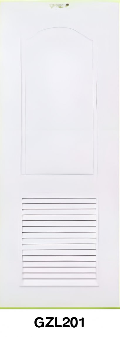 ประตู uPVC Green Plastwood ลายลูกฟักมาตรฐาน แบบใส่เกล็ด รุ่น GZL201