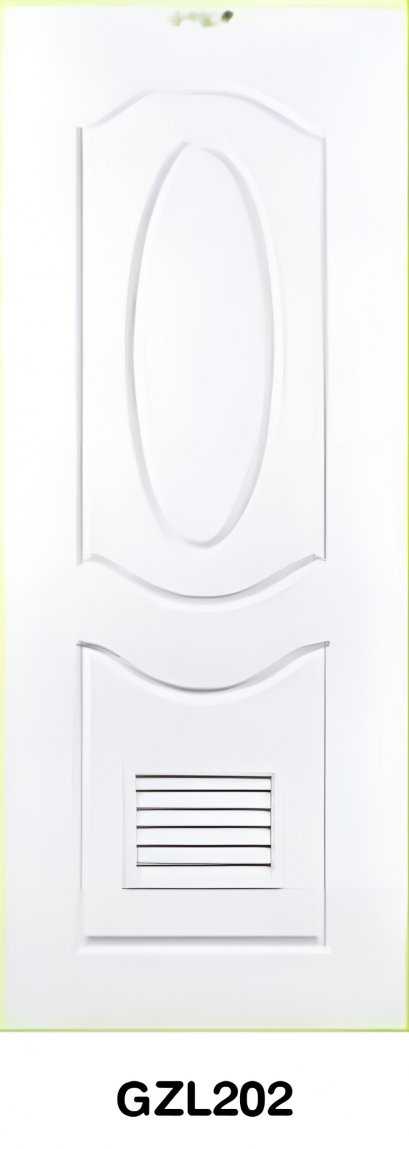 ประตู uPVC Green Plastwood ลายลูกฟักมาตรฐาน แบบใส่เกล็ด รุ่น GZL202