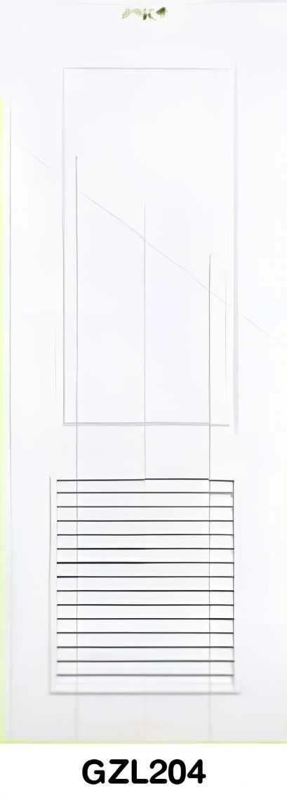 ประตู uPVC Green Plastwood ลายลูกฟักมาตรฐาน แบบใส่เกล็ด รุ่น GZL204