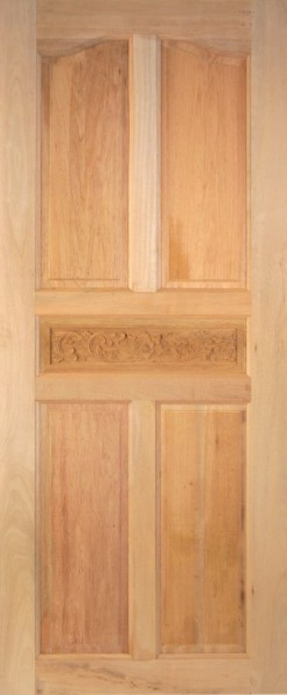 ประตูไม้แกะสลัก ปีกนกแกะลายคาดกลาง