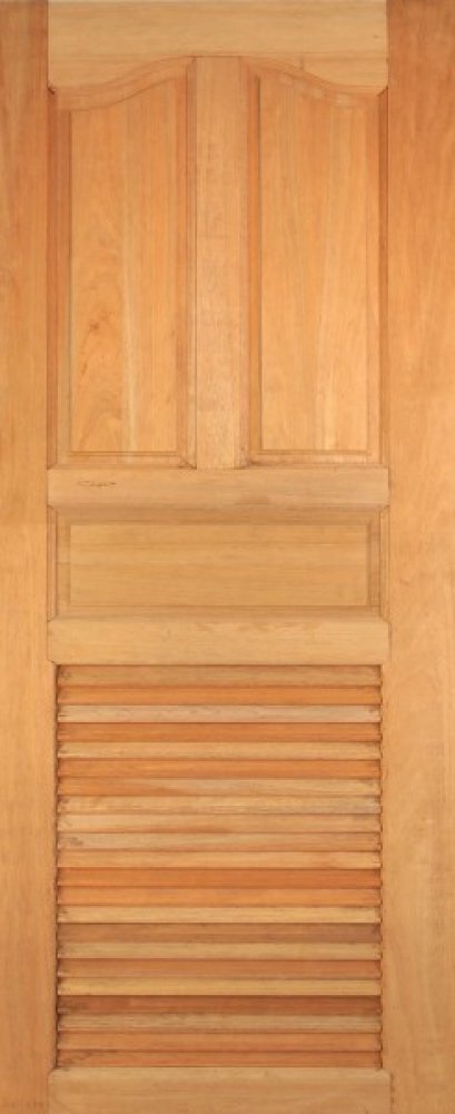 ประตูไม้สยาแดง บานปีกนกเกล็ดล่าง