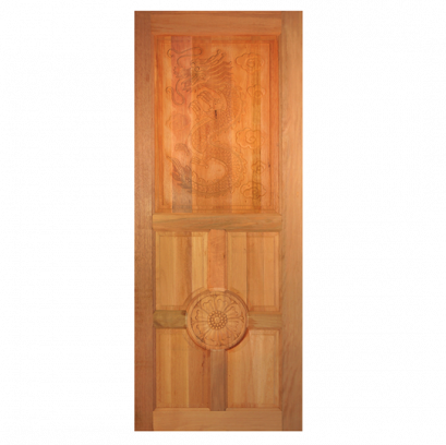 ประตูสยาแดง แกะลายมังกร