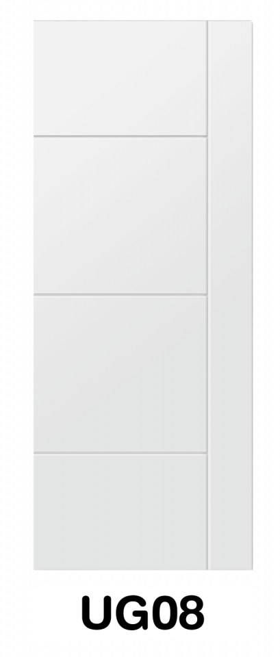 ประตู UPVC ภายนอก บานเรียบเซาะร่อง รหัส UG08