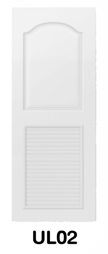 ประตู UPVC ภายนอก บานลูกฟักลายไม้ (บานเกล็ดล่าง) รหัส UL02