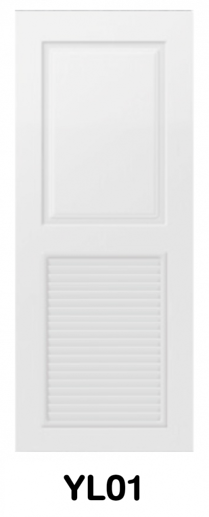 ประตู UPVC ภายใน บานลูกฟักลายไม้ (บานเกล็ดล่าง) รหัส YL01