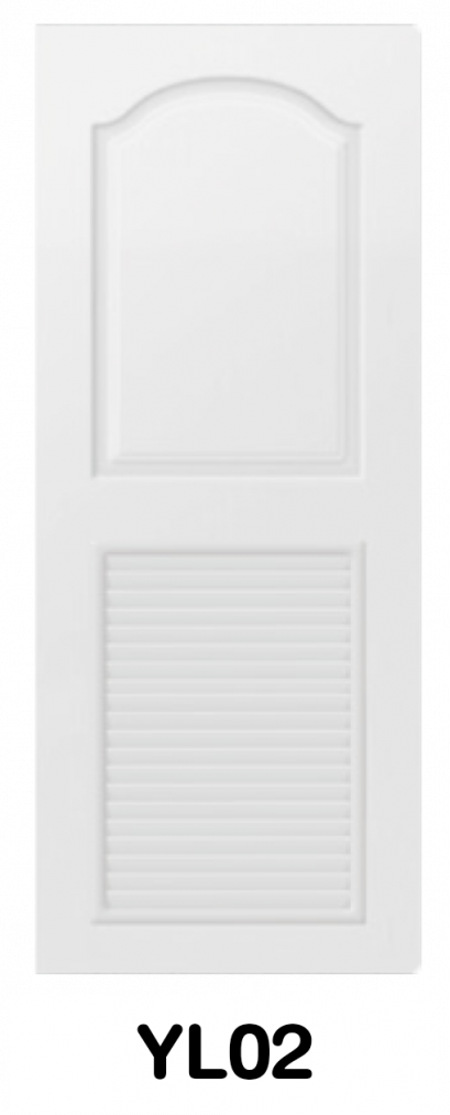 ประตู UPVC ภายใน บานลูกฟักลายไม้ (บานเกล็ดล่าง) รหัส YL02