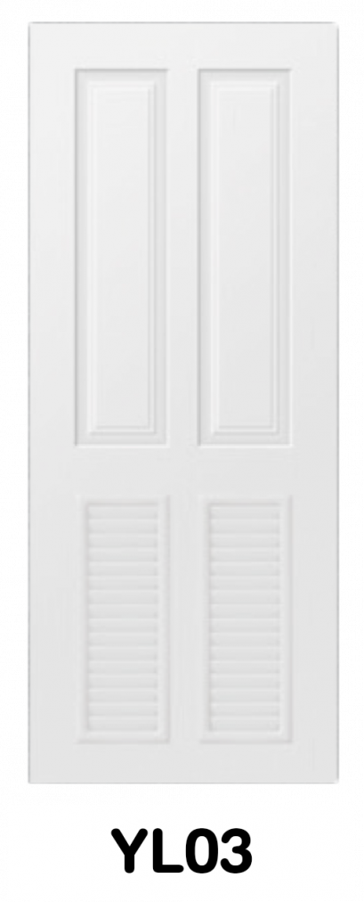 ประตู UPVC ภายใน บานลูกฟักลายไม้ (บานเกล็ดล่าง) รหัส YL03