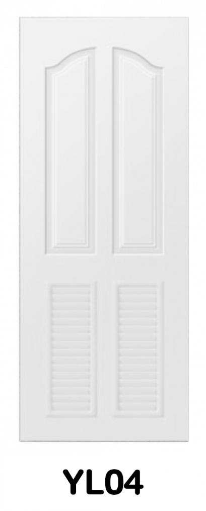 ประตู UPVC ภายใน บานลูกฟักลายไม้ (บานเกล็ดล่าง) รหัส YL04