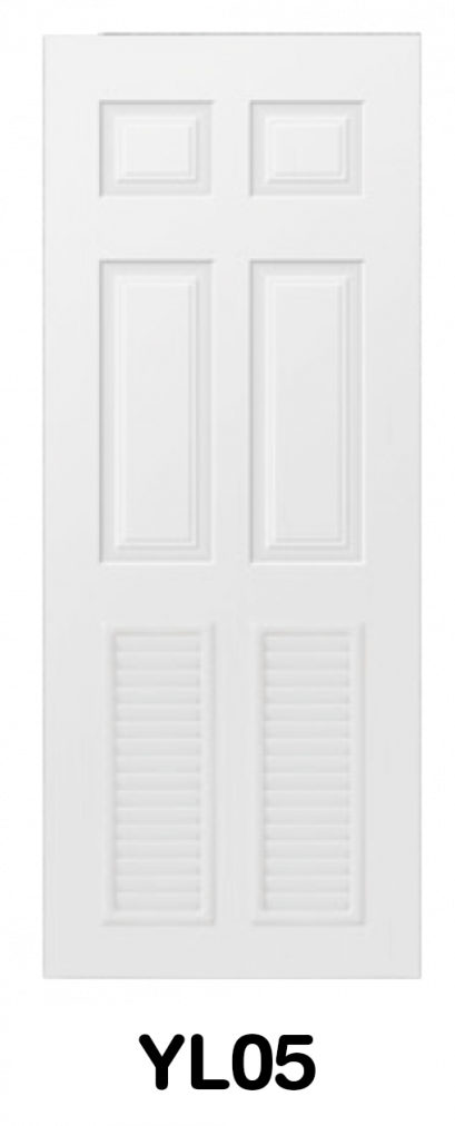 ประตู UPVC ภายใน บานลูกฟักลายไม้ (บานเกล็ดล่าง) รหัส YL05